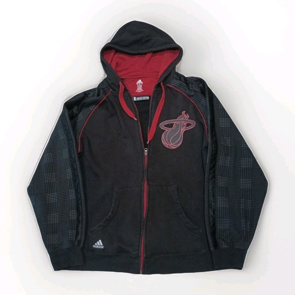 Adidas NBA Miami Heat XL Full Zip Hoodie Sweatshirt Limited Edition